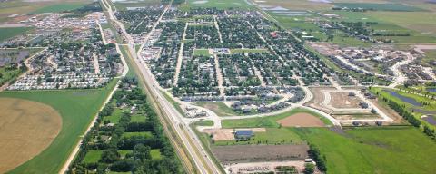 aerial view of town